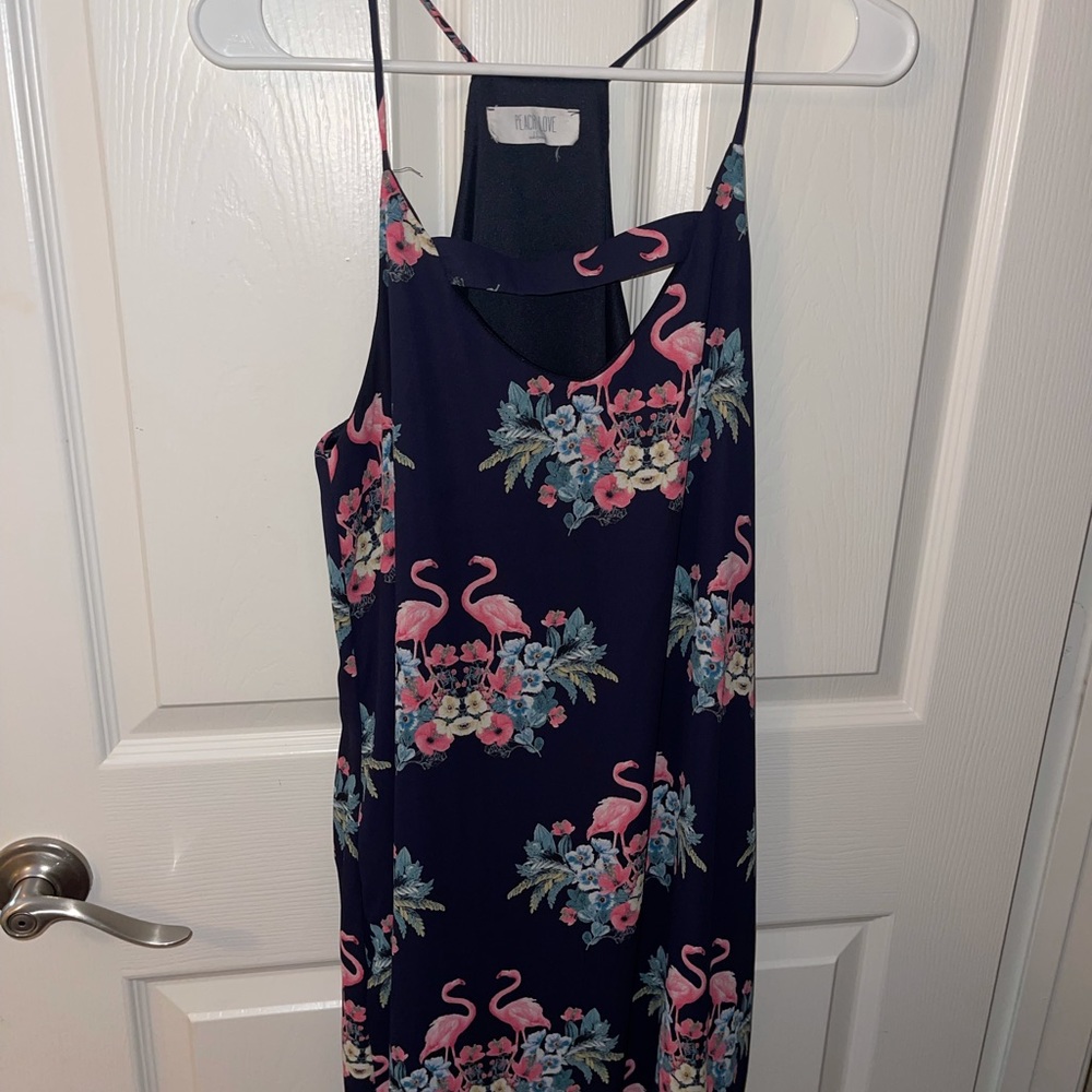 Flamingo dress with pockets